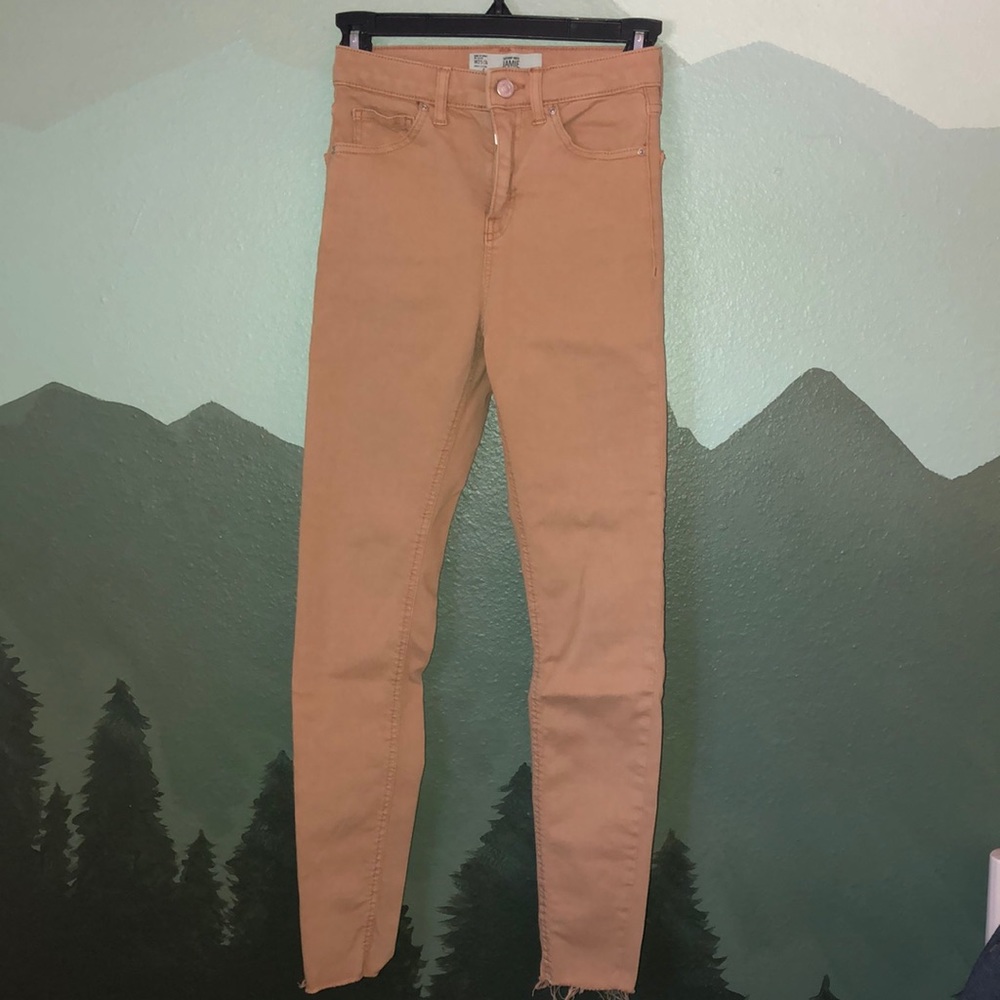 Topshop Moto “Jamie” khaki jeans 25